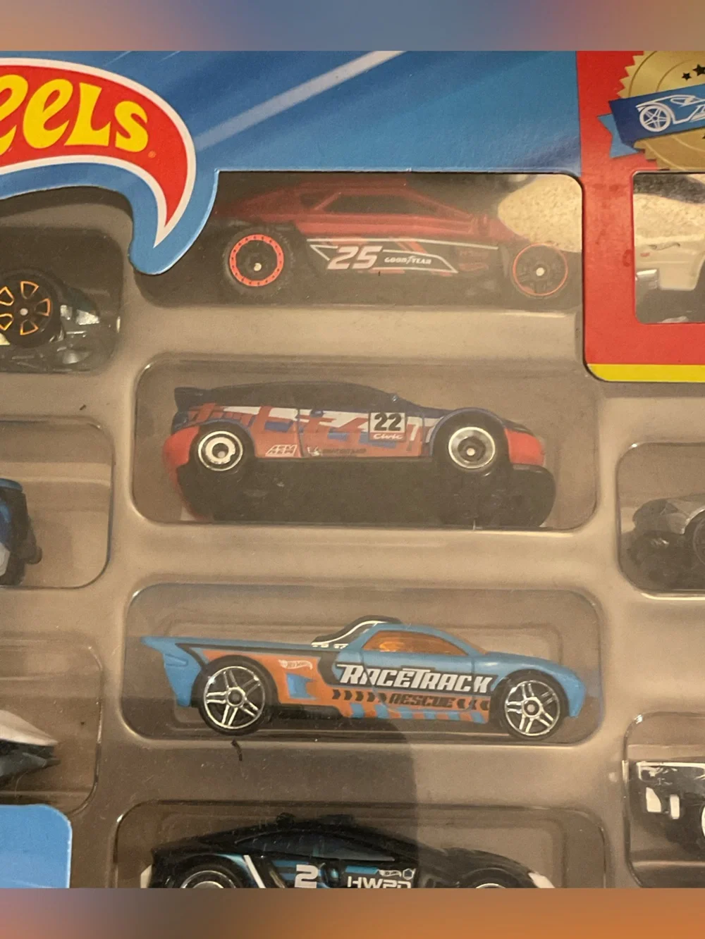 Hot Wheels Style 10-Pack Kids Toy Cars - Blue, Red, Black, White